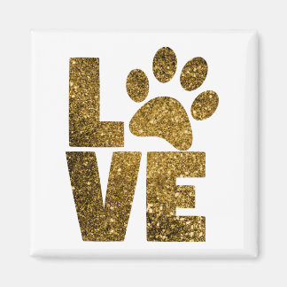 Íman Pawprint Love in Dourado