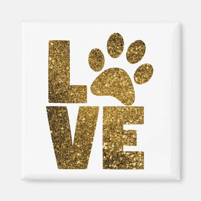Íman Pawprint Love in Dourado (Frente)