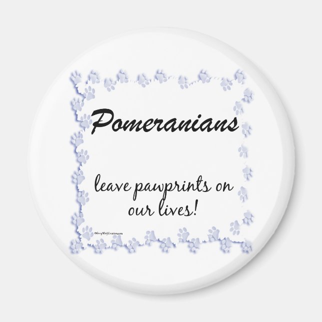 Íman Pawprint Pomeraniano - Personalizado (Frente)