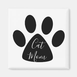 Íman Pawprint Preto da Mãe Gato Bonito