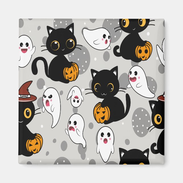 Íman Paws de Abóbora Fantasma Spooky (Frente)