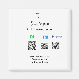 Íman Paypal Cashapp venmo scanear para pagar QR adicion