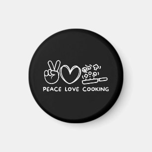 Íman Paz, Amor Cozinhar Cozinheiro Retro Amante Da Comi