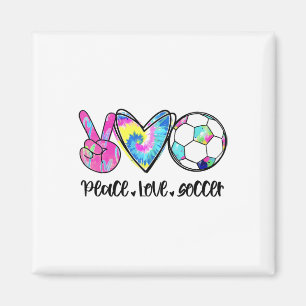 Íman Paz Amor Futebol Tie Dye Fofos Amantes de Futebol 