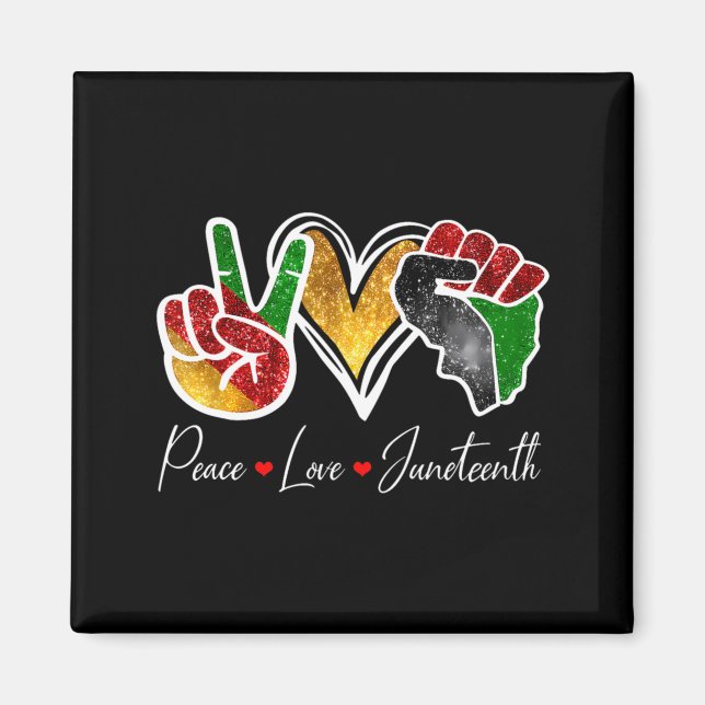 Íman paz amor juneteenth orgulho negro liberdade 4 de j (Frente)