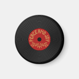 Íman Paz e alegria design de recorde de vinilo
