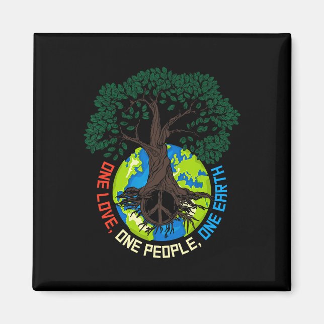 Íman Paz em Árvore Amor - Proteção Ambiental Terra D (Frente)