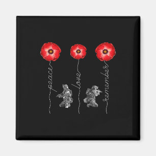 Íman Paz Lembre-se de Red Poppy Flor Soldier