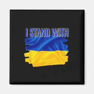 Íman Paz Mundial Apoie a Bandeira Ucraniana Eu Apoio a