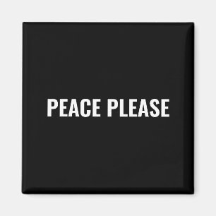 Íman Paz por favor texto branco preto minimalista anti-