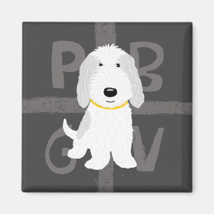 Íman PBGV cinzento & branco