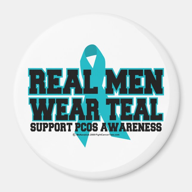 Íman PCOS Real Men Veste Teal (Frente)