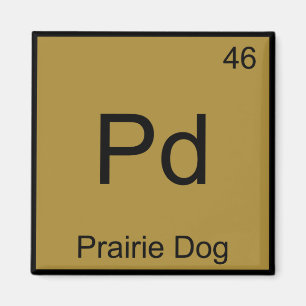 Íman Pd - Símbolo de Elemento de Química de Cão da P