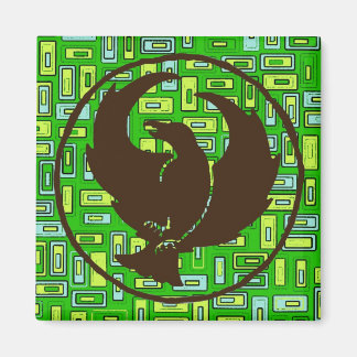 Íman Pé-Cruzado Magneta Verde e Praças Amarelas