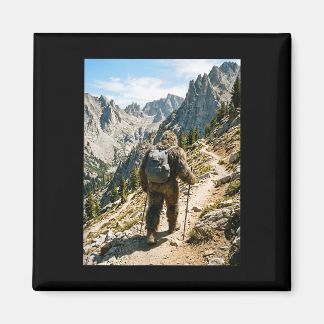 Íman Pé-grande caminhada engraçada sasquatch mochila (Frente)