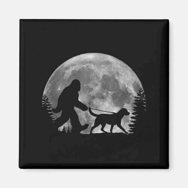 Íman Pé Grande Caminhando Com Um Cachorro Labrador Retr (Frente)