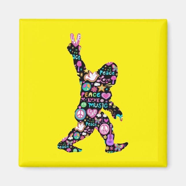 Íman Pé Grande de Paz Hippie Engraçado Pé Grande (Frente)