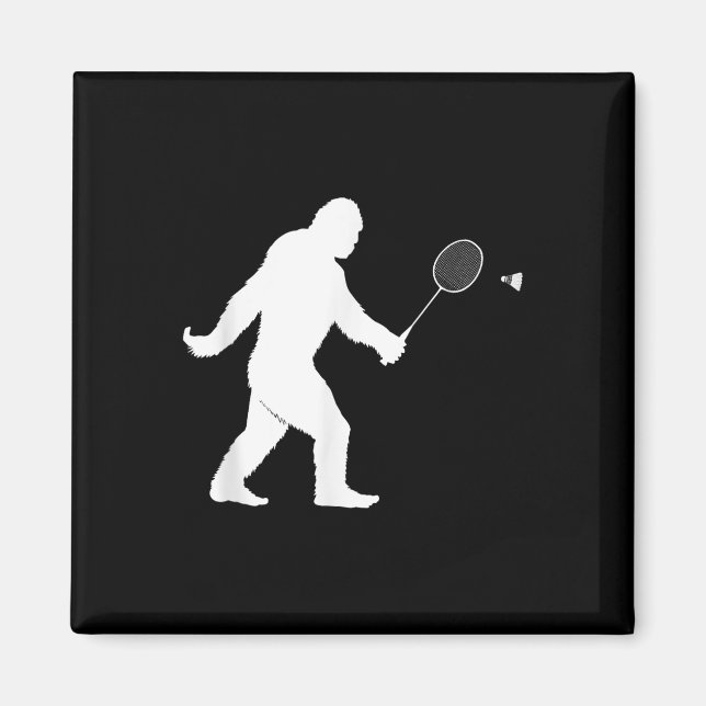 Íman Pé Grande Jogando Badminton Chuttle Engraçado Badm (Frente)