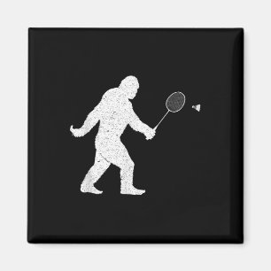 Íman Pé Grande Jogando Badminton Chuttle Engraçado Badm