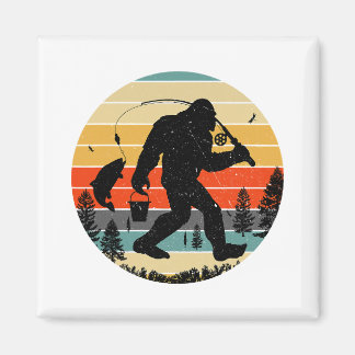 Íman Pé Grande Pesca Yeti Sasquatch Pescadores Retro