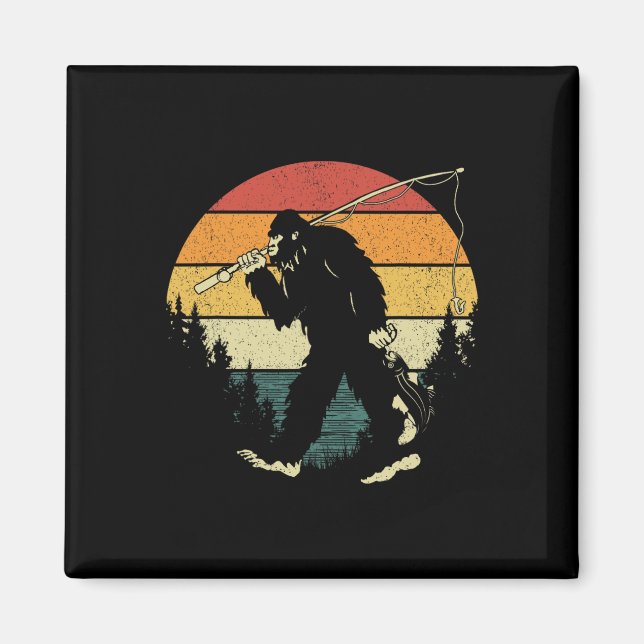 Íman Pé Grande Pescado Sasquatch Funny Peixe Sunset 80s (Frente)