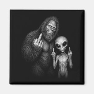 Íman Pé Grande Sasquatch Alien Espacial Dedo do Meio