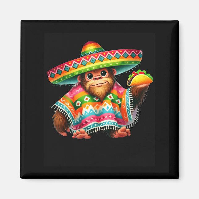 Íman Pé Grande Taco Cinco De Mayo Sasquatch Mexicano Cr (Frente)