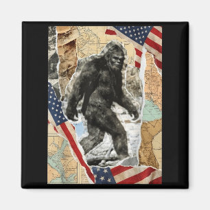 Íman Pé-grande usa bandeira americana sasquatch patriót