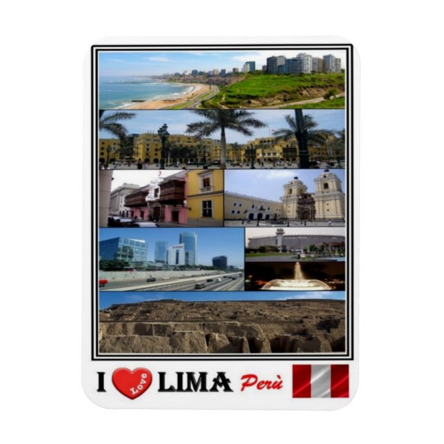 Íman PE Perù - Lima - I Love Mosaic - (Vertical)