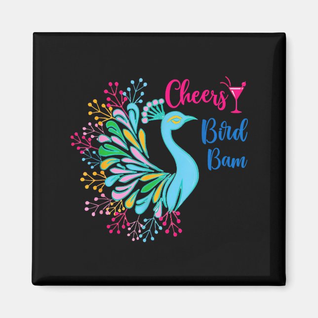 Íman Pea Mahjong Cheers Bird Bam Chinese Mah Jong Wine  (Frente)