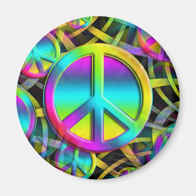 Íman PEACE Colorida padrão perfeito + suas ideias (Frente)