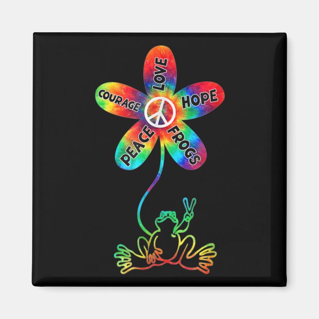 Íman Peace Courage Love Hope Sapos Hippie (Frente)