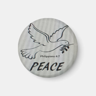 Íman Peace Dove Button with scripture