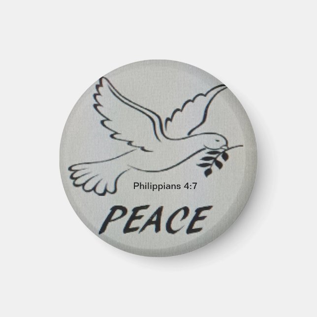 Íman Peace Dove Button with scripture (Frente)