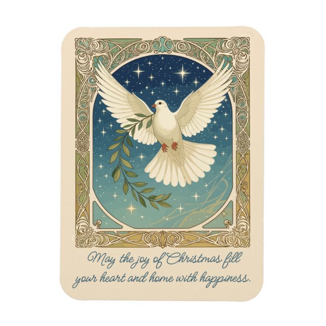 Íman Peace Dove With Olive Sprig Decor  (Vertical)