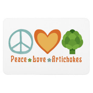 Íman Peace Love Artichokes Vegan Veggie Hippie Foodie