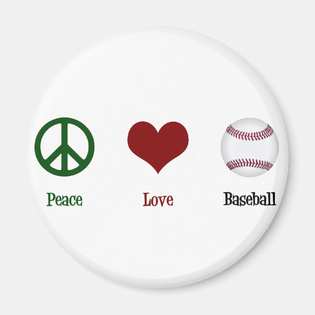 Íman Peace Love Baseball (Frente)