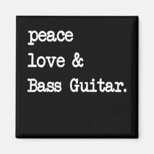 Íman Peace Love & Bass Guitar Musico Guitaris