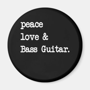 Íman Peace Love & Bass Guitar Musico Guitaris
