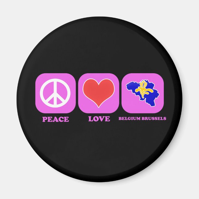 Íman Peace Love Belgium Bruxelas (Frente)