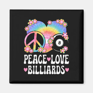 Íman Peace Love Billiards Lover 60s 70s Hippie Outfit B