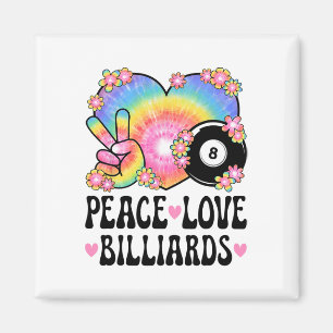 Íman Peace Love Billiards Lover 60s 70s Hippie Outfit B