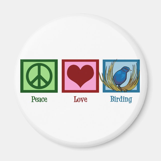 Íman Peace Love Birding (Frente)