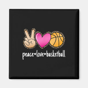 Íman Peace Love Bysketbyll Leopard Imprime Girls Por