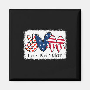 Íman Peace Love Chee Usa Flag 4 De Julho