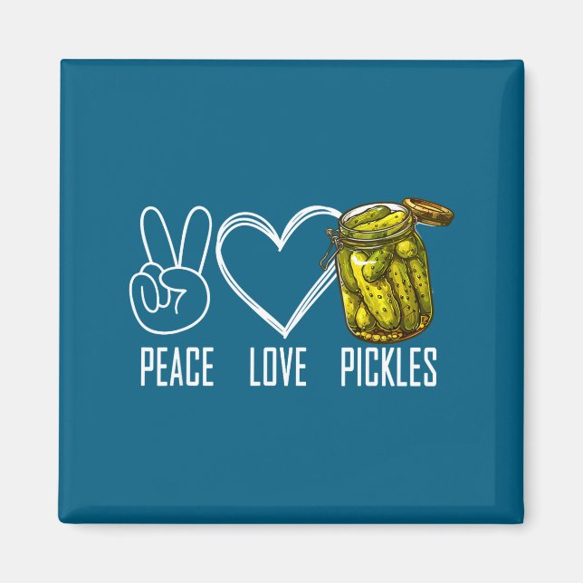 Íman Peace Love Ckles Retro Jar Of Sliced Ckles Funny F (Frente)