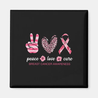 Íman Peace Love Cure Pink Ribbon Bree Cancer Awarenes