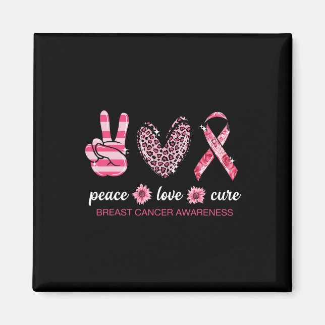 Íman Peace Love Cure Pink Ribbon Bree Cancer Awarenes (Frente)