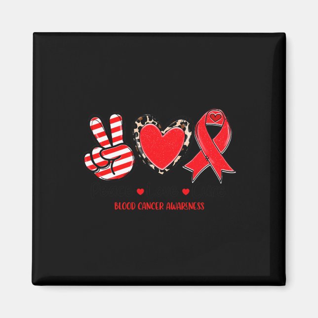 Íman Peace Love Cure Sangue Awarness Suporte a T-S (Frente)
