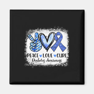 Íman Peace Love Cure Type 1 Diabetes Sensibilização T1d